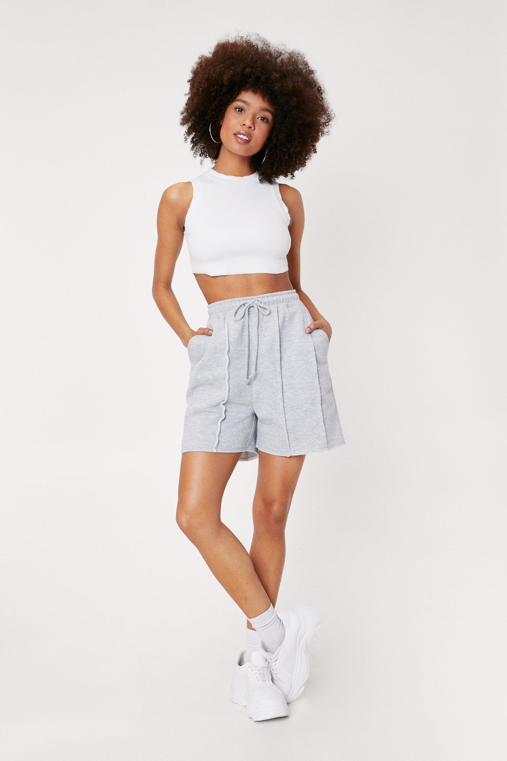 Grey longline best sale sweat shorts